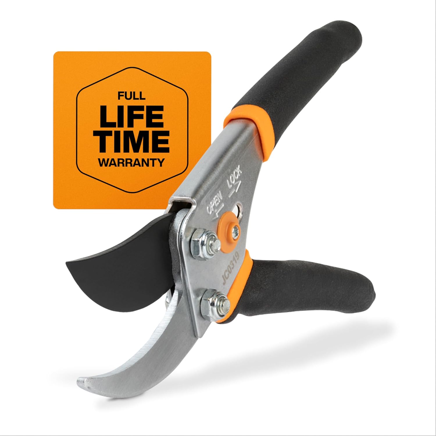 Fiskars Bypass Pruning ShearsPrevents Sticking, Non-Slip Grip for Cutting Stems & Branches, Sharp Steel Blades w/ Low-Friction Coating