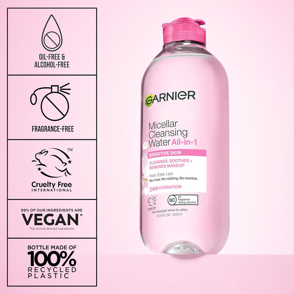 Garnier Micellar Water, Hydrating Facial Cleanser & Makeup Remover