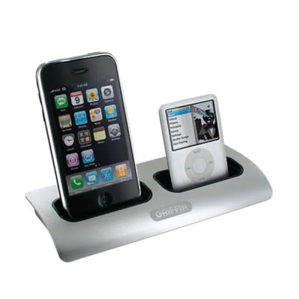 PowerDock Dual-Position Charging Station By Griffin for iPod and iPhone (Silver)
