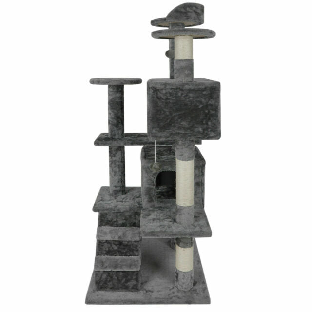 ZENY 53" Cat Tree Tower Condo Furniture Scratch Post - Dark Grey