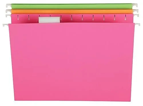 Glow Hanging File Folders, Letter Size, Assorted, Case Pack of 12
